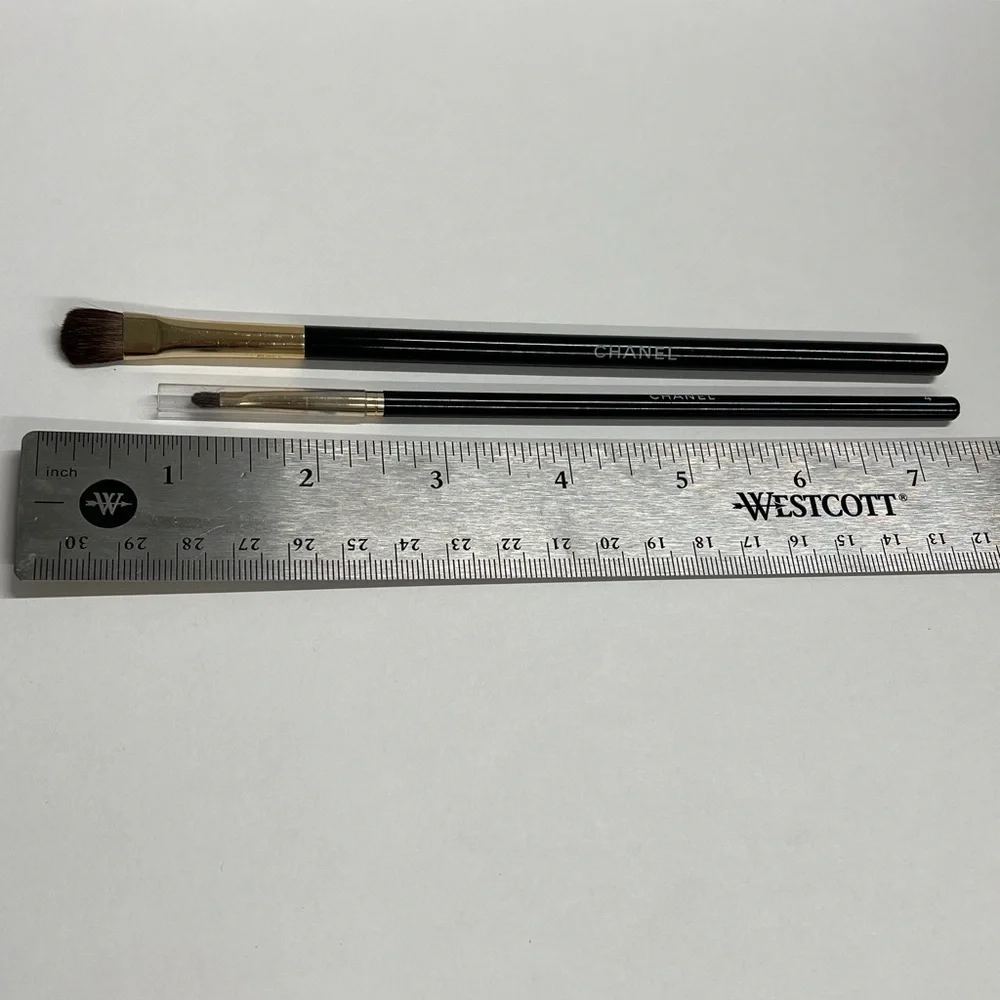 Set of Two Chanel Brushes Flat Eyeshadow and Lip Eye Liner Brush - Unused